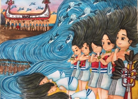 《達悟族女孩的祈禱》 第51屆世界兒童畫展-全國總決選優選/許媞盈（圖片3）