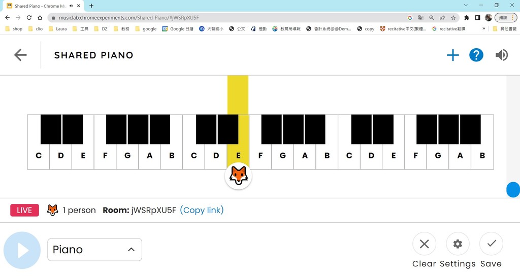 利用Chrome Music Lab之Shared Piano互動網頁教學呈現（圖片1）