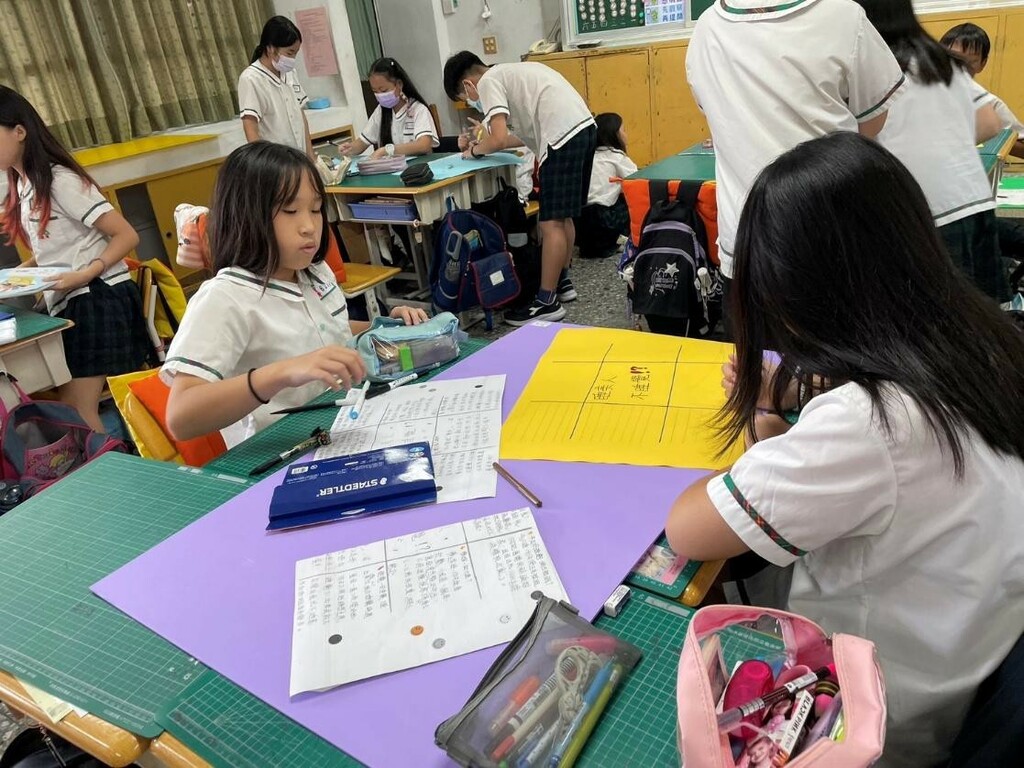 學生進行文本分析並做成閱讀筆記（圖片2）