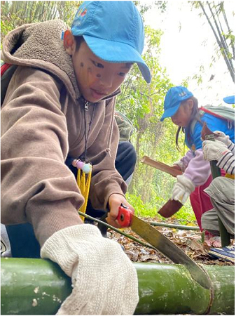 混齡課程以山林為教室，讓學生面對真實挑戰。（圖片3）