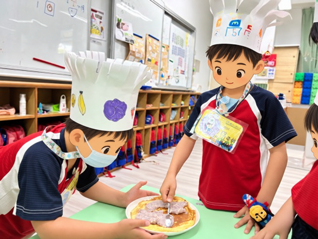孩子將果醬塗抹在麵包上